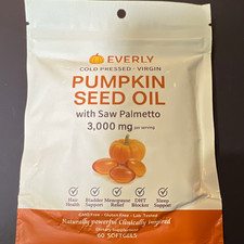 EVERLY Pumpkin Seed Oil + Saw Palmetto 3000mg 60 Softgels GMO-Free