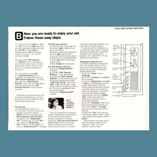 RCA XL-100 Vintage Color TV Instruction Booklet Manual Guide #2811373-1 - Picture 5 of 16