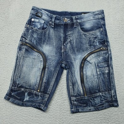 SP Essentials Moto Shorts Boys 8 Distressed Blue Stretch Cargo Pocket Streetwear
