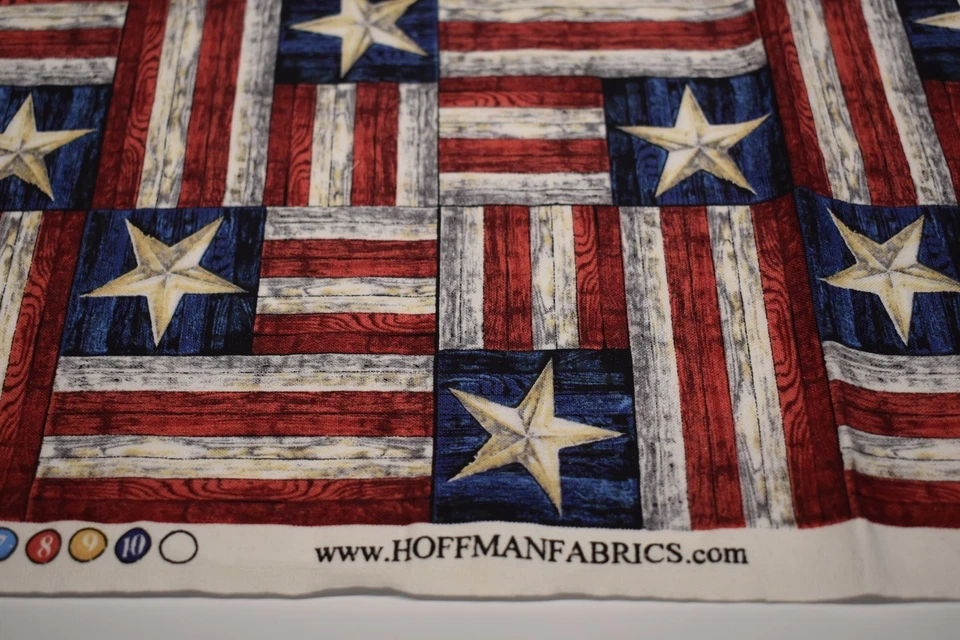 2 piece fabric lot USA 4th of JULY flag PATRIOTIC AMERICA rustic - Image 2 of 3