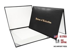 Diploma Cover for Certificate 8.5"x11" - Black - Imprinted - 1 Pcs - Black
