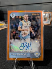 2025 Topps Merlin UEFA - Auto Erling Haaland Orange Refractor /25 