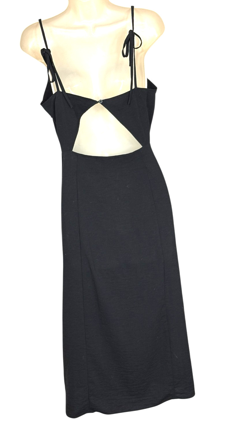 Urban Outfitters dress sz M black witchy coquette goth front slit cutout back