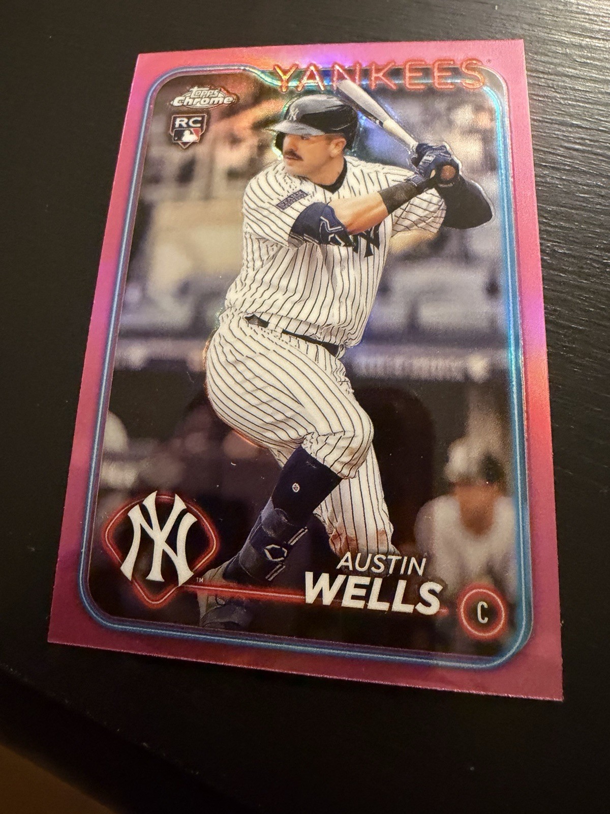 2024 Topps Chrome - Austin Wells #281 Pink Refractor (RC)