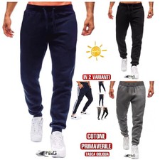 PANTALONE COTONE LEGGERO UOMO TASCA OBLIQUA TUTA SPORT CASA SPORT CORSA PALESTRA