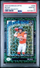 2024 PANINI DONRUSS OPTIC GREEN VELOCITY #209 BO NIX ROOKIE RC PSA 10