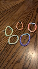 Lot of 5 clay bead bracelets