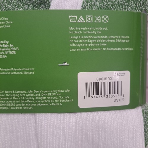 John Deere Performance Work Crew Socks Sz 8-12 Pair of 6 Green - Picture 5 of 6