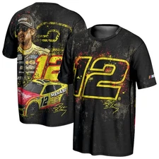 Ryan Blaney #12 Black Racing T-Shir All Over Print Graphic Fan Made