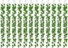 12 Pack Artificial Ivy Leaves Hanging Greenery Garlands for Home Wall Decor