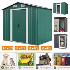 Metal Garden Shed 6 X 4, 6 X 8, 8 X 10ft Garden Storage WITH FREE BASE New