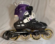 Powerslide Phuzion 4 Pure Black / Purple Inline Skates Ladies Uk Size 4 