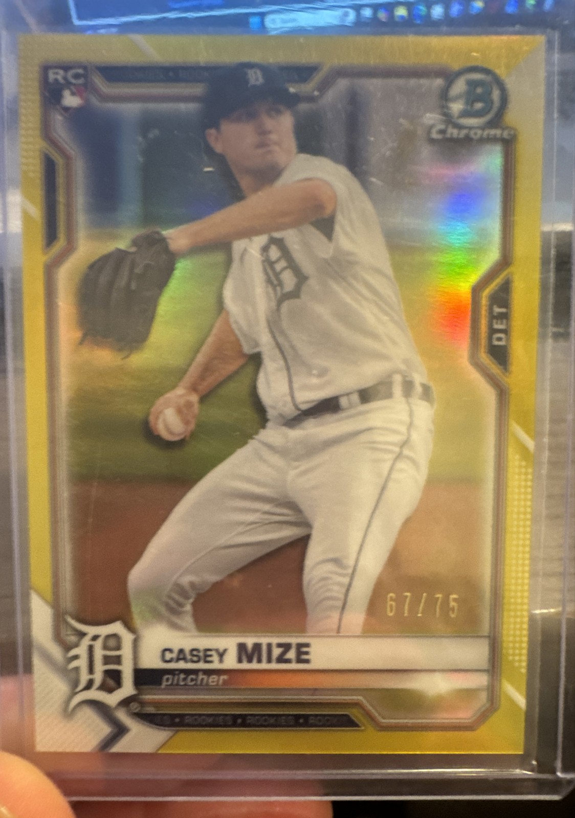 2021 Bowman Chrome - Casey Mize #9 Yellow Refractor /75 (RC) Detroit Tigers mlb 