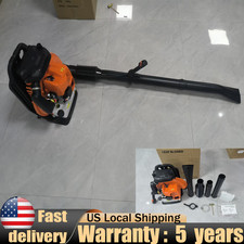 Leaf Blower Backpack 2-Stroke 63.3cc Gasoline Grass Lawn Blower 7000r/min Orange