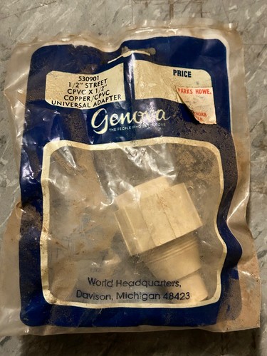 Genova 530901 1/2" Street CPVC x 1/2" Copper/CPVC Universal Adapter 2 pcs