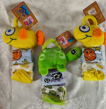 Vintage Kids Socks Lot 3 Sox  Co. 6 Pairs Size 6 - 8 Fish Turtle Package ST33