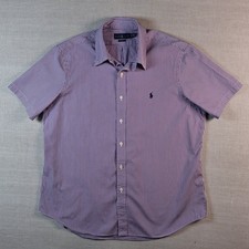 Polo Ralph Lauren Button Down Mens XL Purple White Striped Classic Fit Shirt