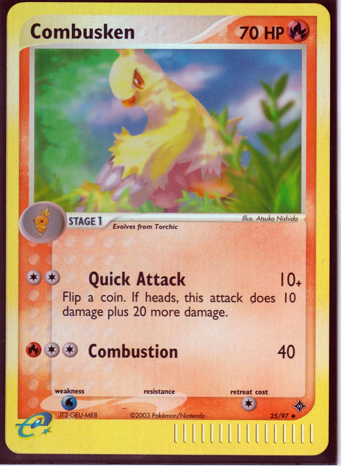 VINTAGE 2003 POKEMON COMBUSKEN 25/97 EX DRAGON REVERSE HOLO NM/LP