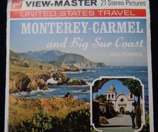 3 bobine View-Master Stereo 3D A205-E, Monterey Carmel e Big Sur Coast, US Tavel