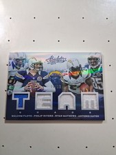 2013 Absolute Team Quads Materials PHILIP RIVERS ANTONIO GATES HOF 2 Color 10/99