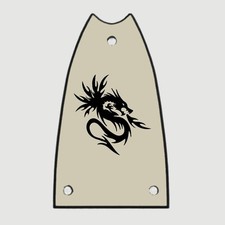 GUITAR TRUSS ROD COVER - Engraved Etched Fit EPIPHONE Scoop - DRAGON Fire CREAM