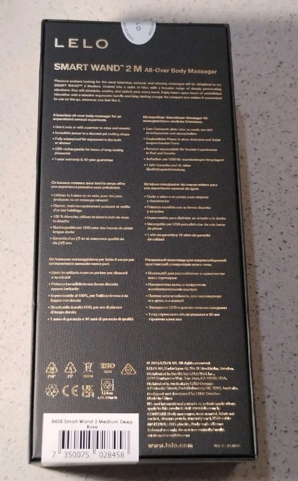 Masajeador corporal LELO Smart Wand 2 mediano impermeable recargable rosa profunda Foto 2 de 2