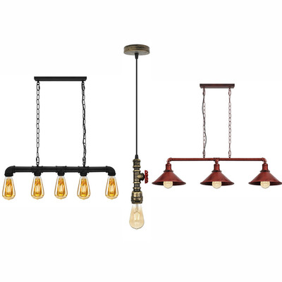 Industrielle Steampunk Wasserrohr Pendelleuchte 1-5 Kopf E27 Deckenlampe
