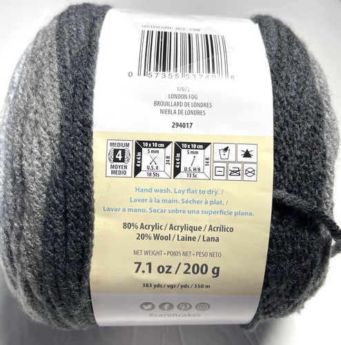 YARNSPIRATION CARON CAKES 1PK. LONDON FOG . I Combine Ship, See Details - Picture 2 of 5
