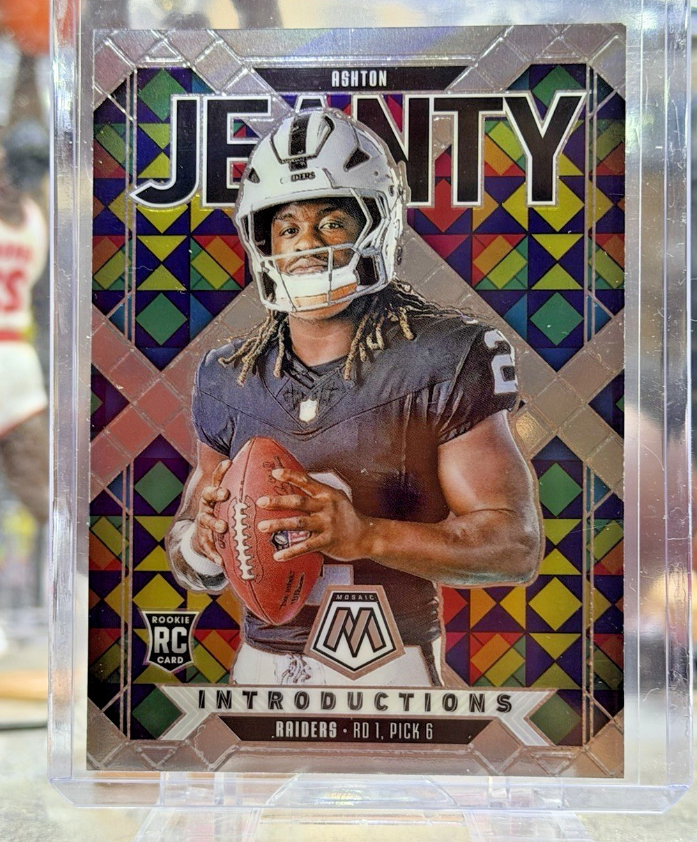 2025 PANINI MOSAIC #3 ASHTON JEANTY ROOKIE INTRODUCTIONS LAS VEGAS RAIDERS RC