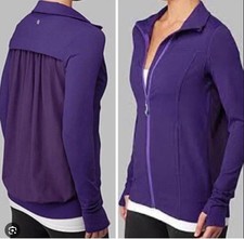 Lululemon Women s Tadasana Mesh Back Full Zip Jacket Purple Size 4 Ventilation