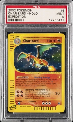 2002 POKEMON EXPEDITION #6 CHARIZARD-HOLO PSA 9