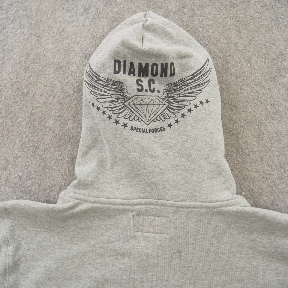 Moletom com capuz Diamond Supply masculino grande cinza forças especiais estampa gráfica - Imagem 3 de 4