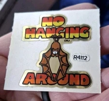 Vintage Stickers Bj Decal Specialties  Mylar Bat No hanging Around 1 Mod,sat1-1