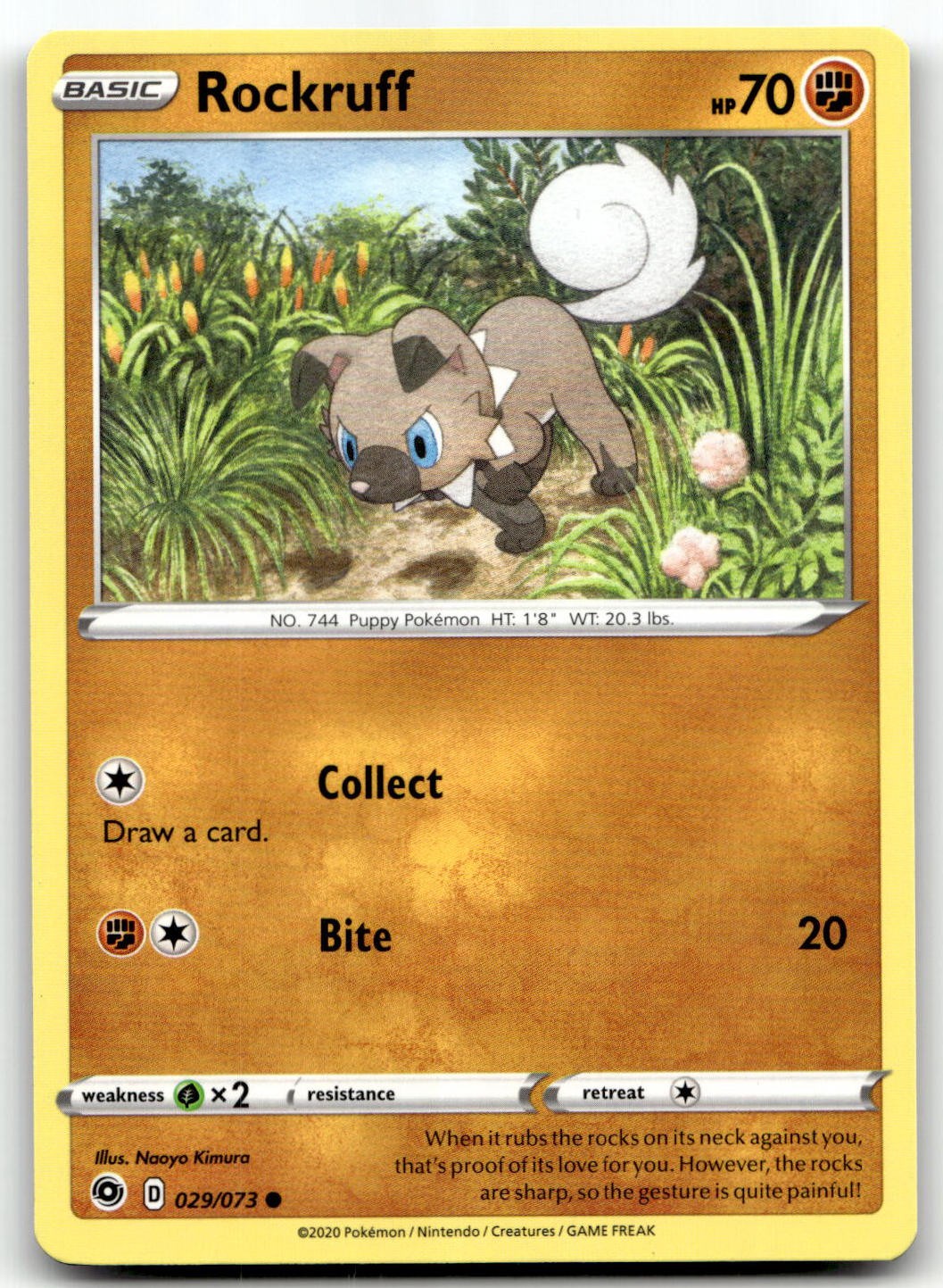 Rockruff 29/73 Champion's Path Common Normal Pokemon TCG NM