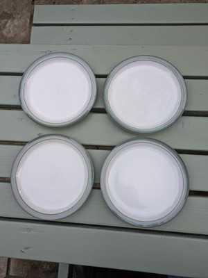 4 Denby Regency grün Salat-/Dessertteller Steingut 21,5 cm breit Set - Sekunden