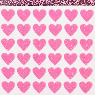 Pink Glitter Heart Sticker Sheet! - 1/4