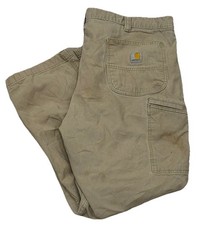 Carhartt Tan Khaki Carpenter Workwear Pants Men  s Size 42x30 Relaxed Fit Pants