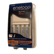 Sanyo Eneloop AA 2000 mAh Rechargeable NiMH Batteries With Charger -Read D