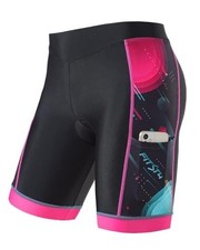 Kids Cycling Bike Shorts Boys Girls Printed Biking Shorts with Small Pink