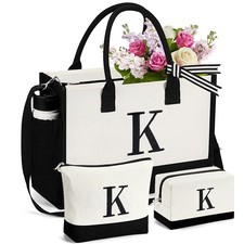 Mothers Day Gifts for Mom, 1 Embroidered Personlized Canvas Tote Bag with 2 M...