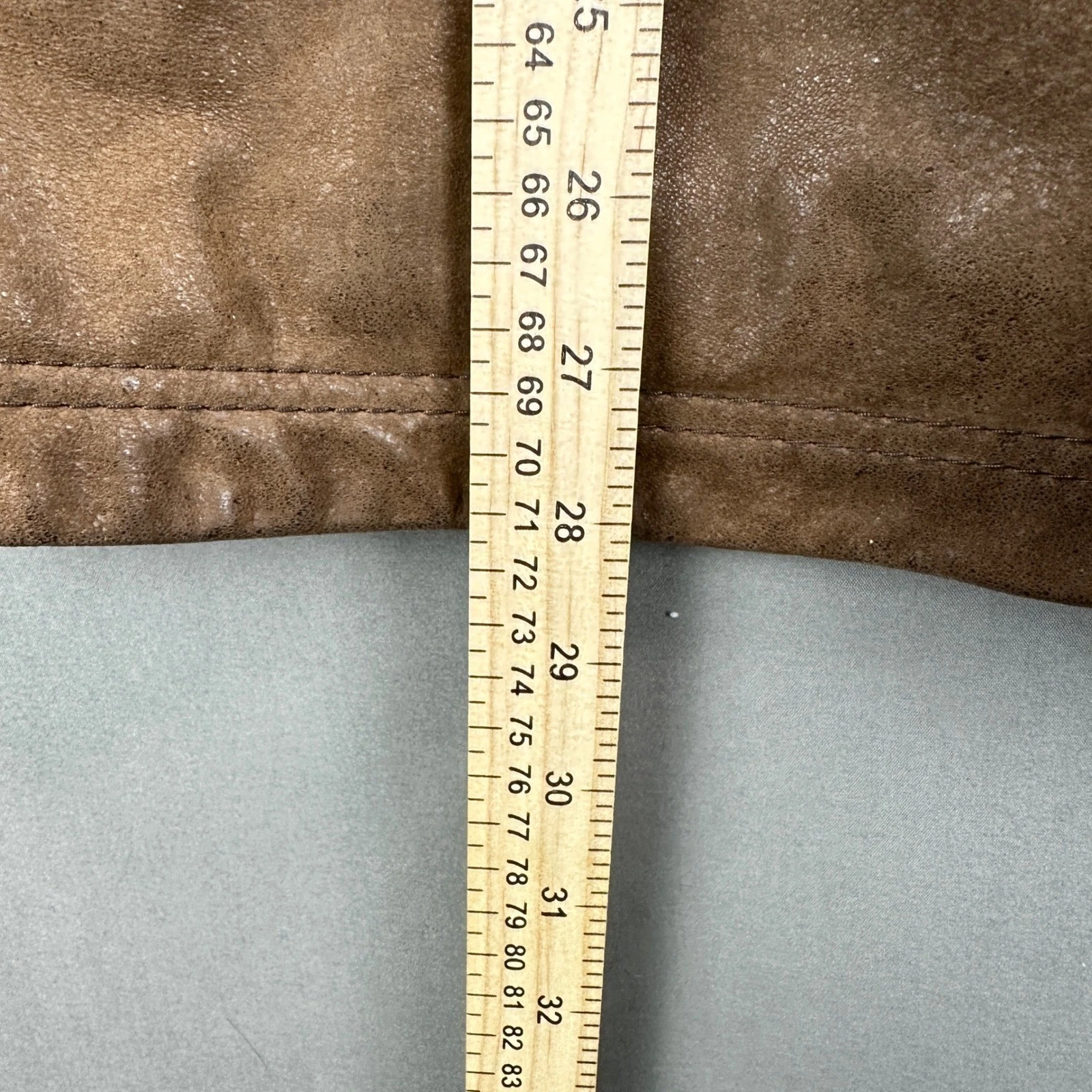Vintage LL Bean Mens M Brown Leather Barn Jacket Distressed Heritage Workwear image 4
