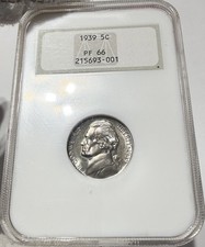 GEM PROOF 1939 Jefferson Nickel NGC PF 66 Big Fat Fatty Holder DICNM
