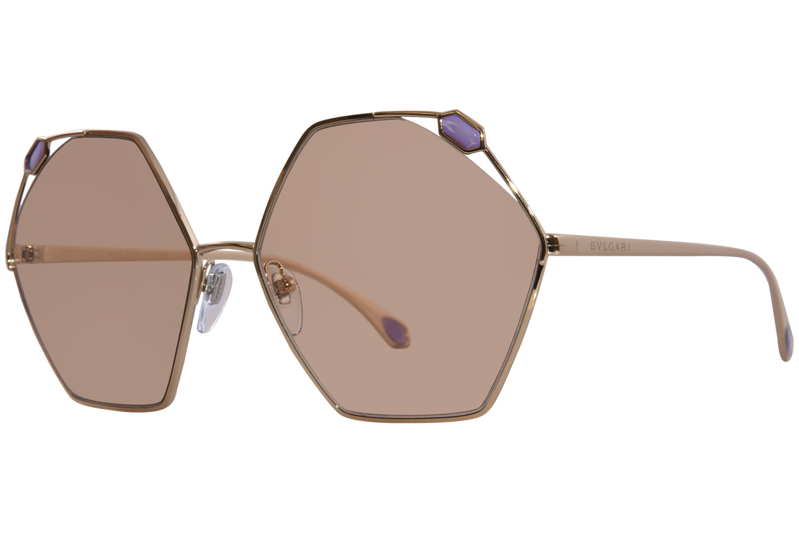 Солнцезащитные очки женские Bvlgari BV6160 20143 Розовыезолотистыесветло-коричневые квадратной формы 58 мм 59790₽