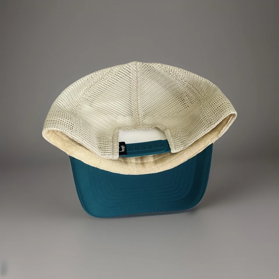 Gorra de camionero Stussy Big Basic verde profundo malla suave gorra trasera OSFA nueva con etiquetas Foto 4 de 4