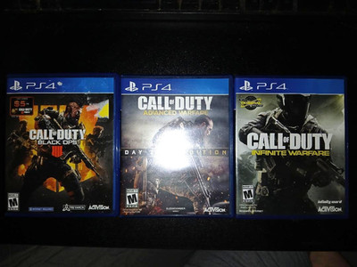 3 Pack Call of Duty Advanced Warfare Day Zero, Infinite Warfare, Black Ops 4 PS4