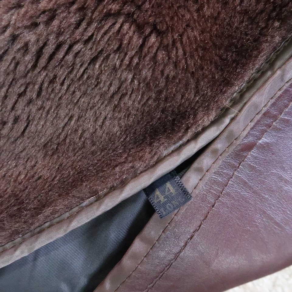 Vintage Field & Stream Leather Coat Jacket Men's 44 Brown overcoat - Image 4 of 4