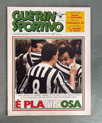 GUERIN SPORTIVO N.9/1984 MÄRZ-JUVENTUS GEWINNT DERBY VON TURIN-PLATIN