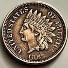 1862 Indian Head Cent Copper Nickel Full Liberty Sharp Detail VF+ JC1841