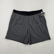 Nike Gray Black Brief Lined Logo Tape Volley Swim Shorts NESSB524-018 Men's 2XL