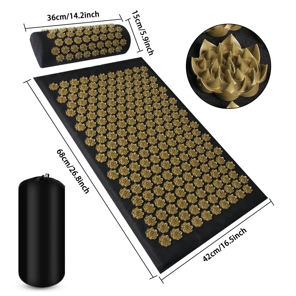 Yoga Mat Cushion Foot Massager Needle Applicator for Pilates Fitness Body Relief